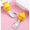 Kustom Penguin Balita Silicone Stainless-Steel Spoon Fork