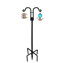 76 Inch Heavy Duty Iron Shepherds Hook with 5 Prong Base for Outdoor Bird Feeder and Hanging Decorations