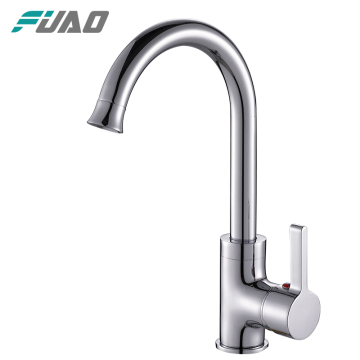 FUAO Chrome plated solid brass flexible hose for kitchen faucets