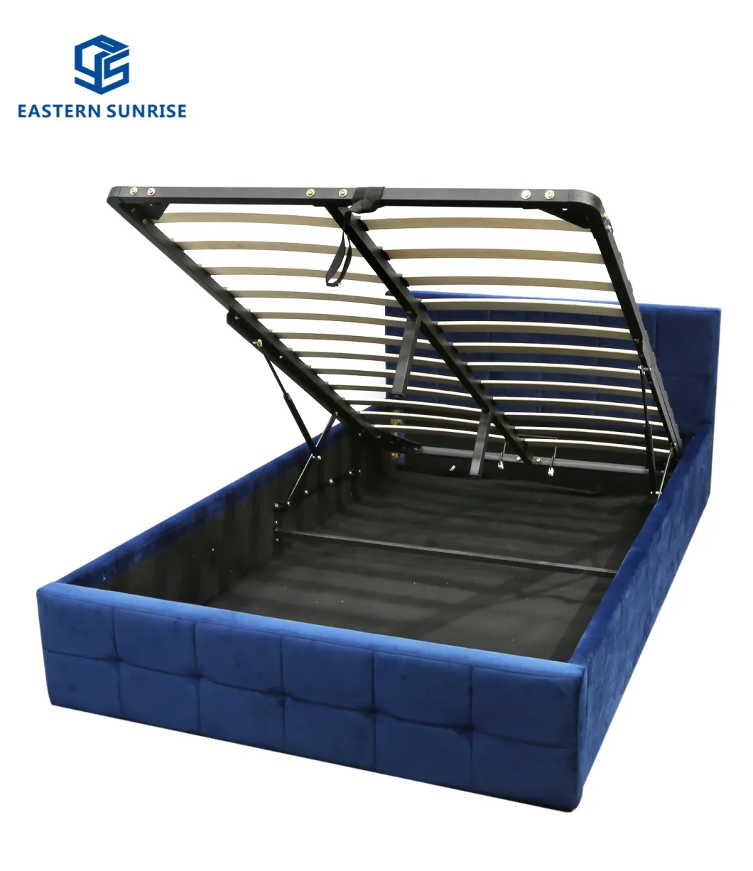 Modern Design Strong Quality Bedroom Furniture Velvet Bed for Double Queen King Size