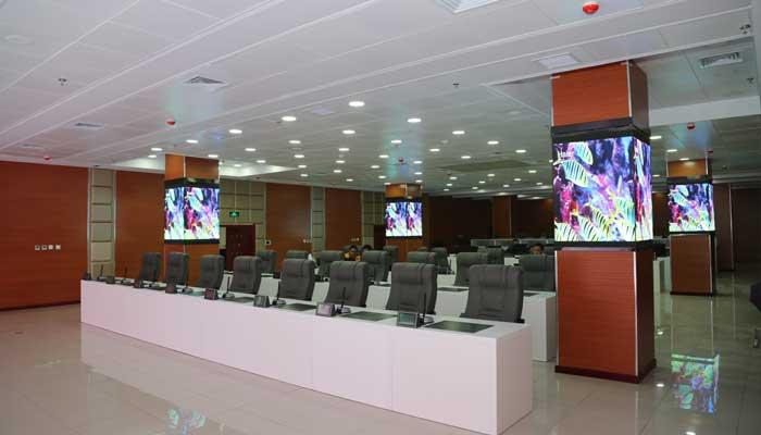 led video wall display installed in conference