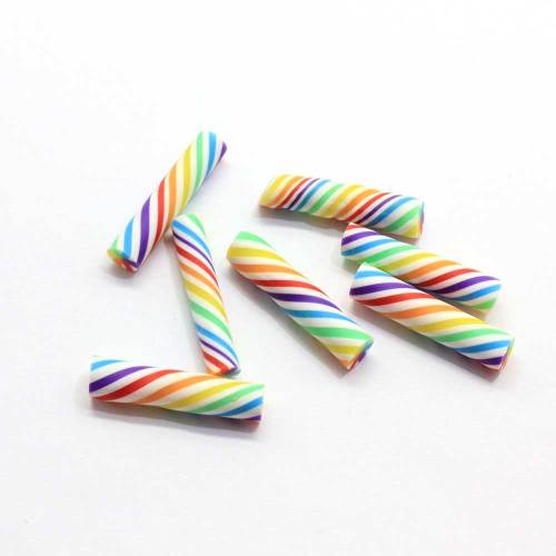 Wholesale 100Pcs/bag 25MM Polymer Clay Peppermint Swirl Candy Canes Cute Twists Striped Polymer Clay Candy Canes Craft