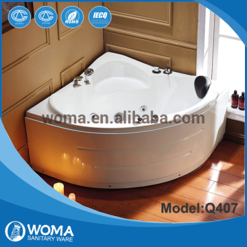 Q407 Made in Foshan small corner shower bathtub,ja-cuzzi massage bathtub