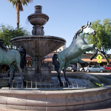 Huge japanese green jumping horse statue