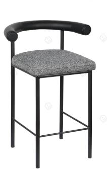 Imported microfiber leather black kashmir bar stool