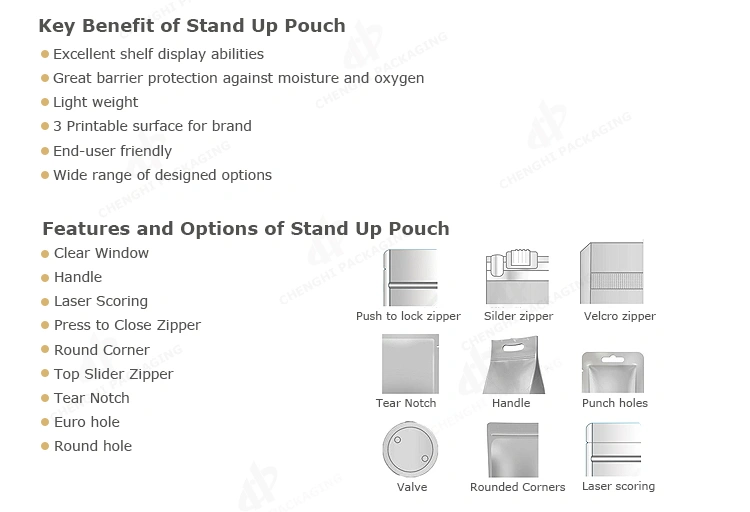 Recycled Material Zipper Stand up Bag with Logo Printing Matte Coffee Packaging Food Tea Sachet