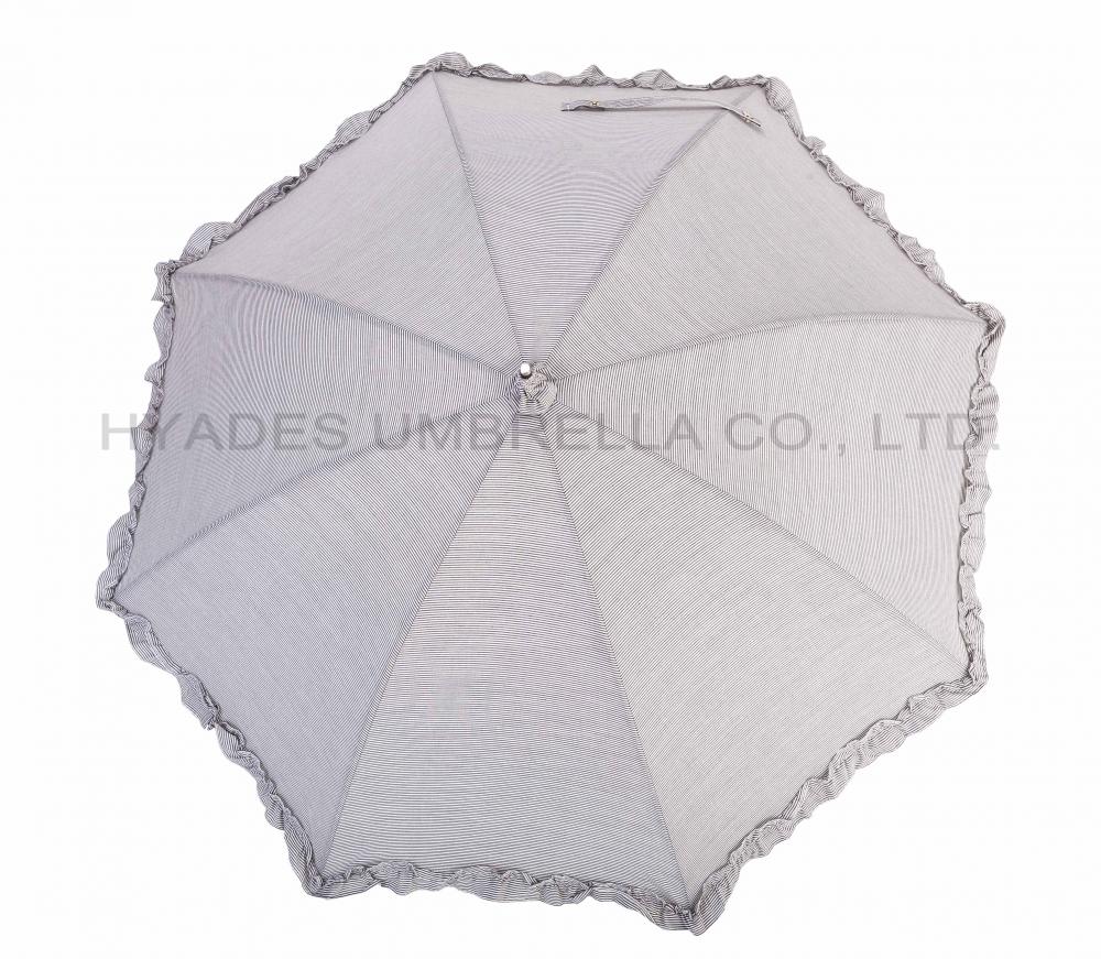 Ruffle Lace Women&#39;s Manual Open Straight Umbrella