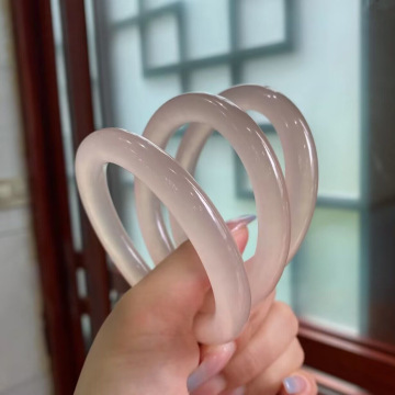 Wholesale Custom Fashion Bracelets: Pink Natural Stone Women's Jade Bangle Jewelry from Afghanistan