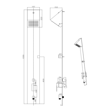 Set doccia da 6 pollici quadrato in acciaio inossidabile