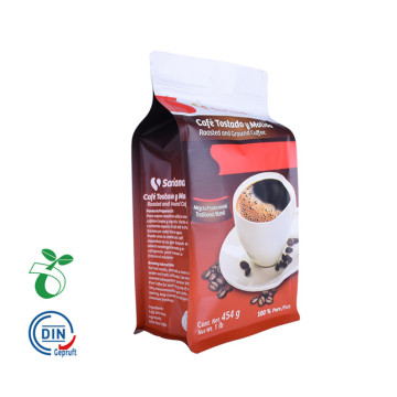 Box Bottom Roast Coffee Bag con cremallera