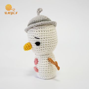 최고 연약한 Amigurumi 크로 셰 뜨개질 박제 눈사람 아기 장난감