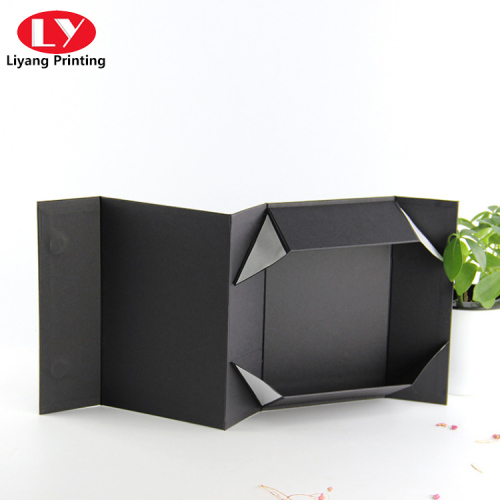 custom magnetic foldable black cosmetic packaging box