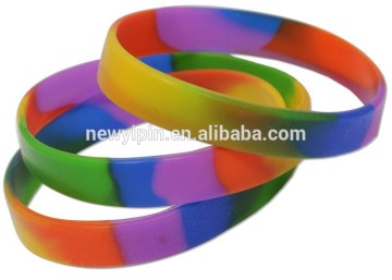 2016 most popular mix colors silicone bracelets customized wristbands