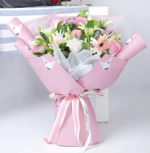 Pink floral flower wrapping paper