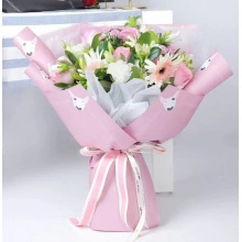 กระดาษห่อดอกไม้สีชมพู