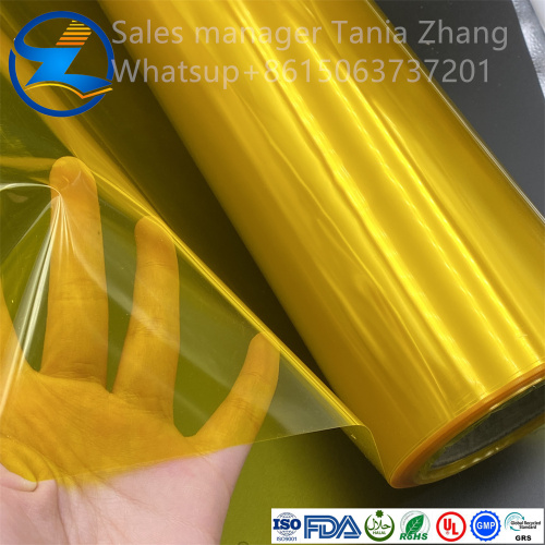 High quality yellow color PVC translucent film