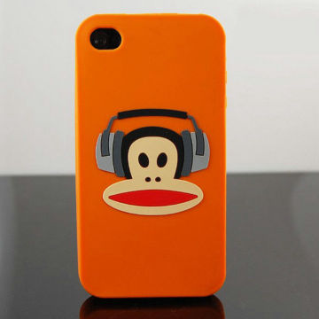 Paul Frank Pattern Colorful Silicon Phone Case For Iphone 4 / 4s With Customized Logo