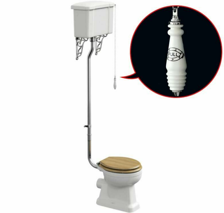 Traditional high levelcisterm Toilet Pull Chain Ceramic flush pull handle