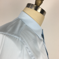 Sky Blue Short Rękaw Office Wear Shirt