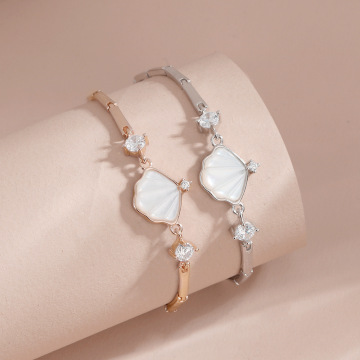 925 Sterling Silver Shells Bracelet Birthday Gift Jewelry