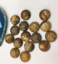 Natural Picture Stone Round Gemstone Loose Stones