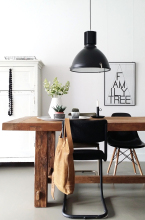 Big shade hanging light