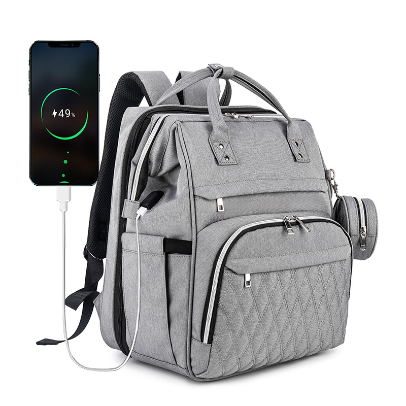 Custom trending 3 in 1 travel unisex nappy backpack diaper bag with changing station
