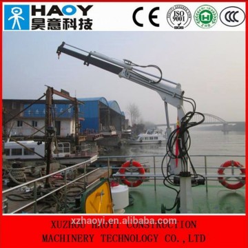 Mini hydraulic knuckle boom floating crane barge for sale with radio remote