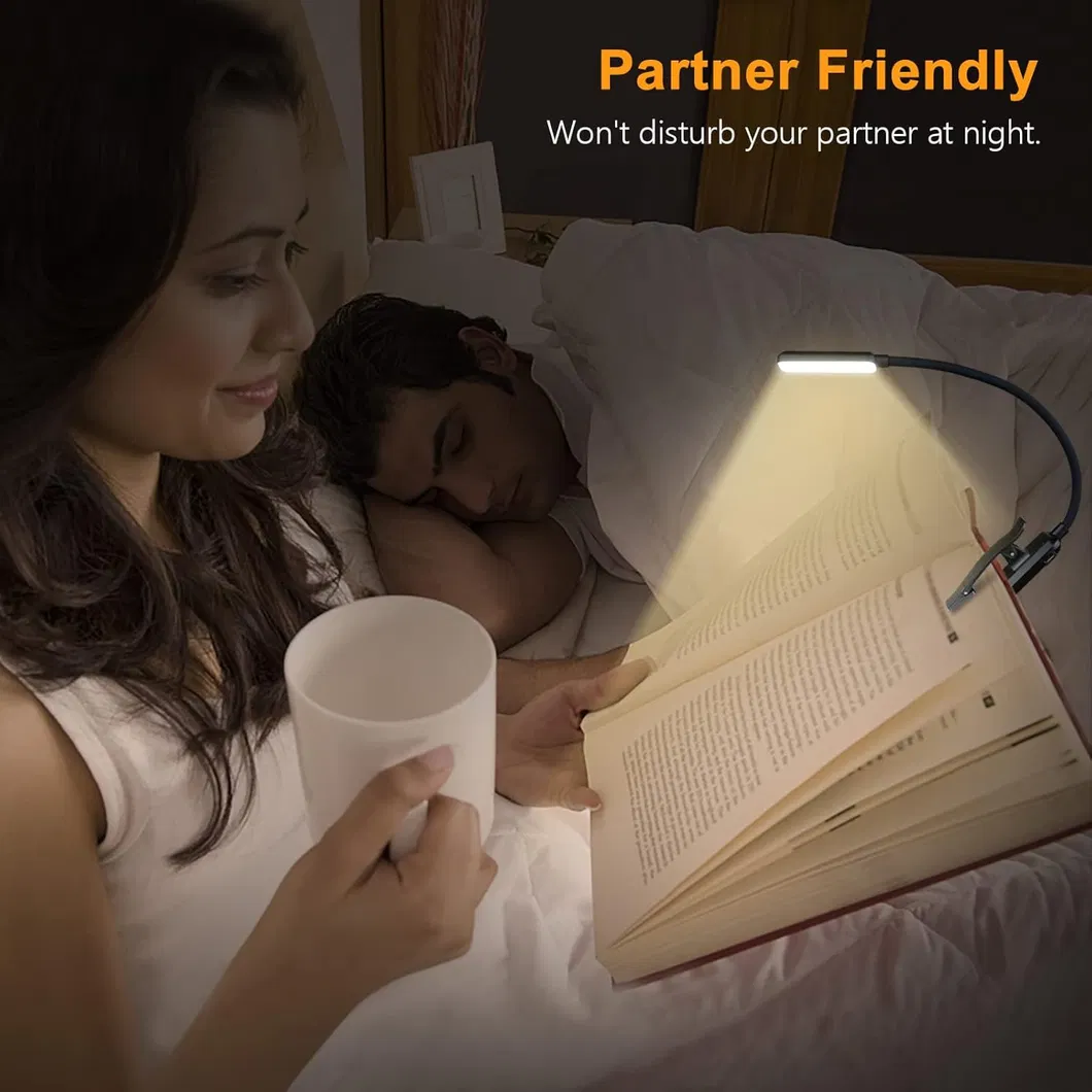 Rechargeable Book Light with Eye Caring 3 Color Temperatures and Stepless Dimming