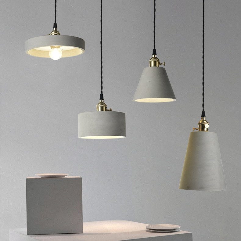 Simple Concrete Pendant LightofApplication White Hanging Pendant Light