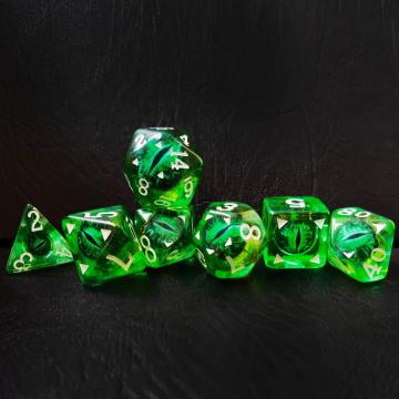 SET DE DICES RPG DRAGE BESCON DRAGE de 7, Dragon Eye Polyédral Dice Set, 6 couleurs disponibles