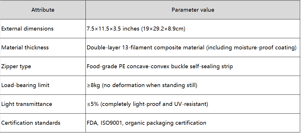 Organic Food Packaging Bag