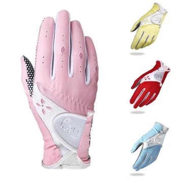 1 Pair Of Ladies Golf Gloves Non-slip Particle Golf Outdoor Gloves Ladies Sports Breathable Gloves Q8U4