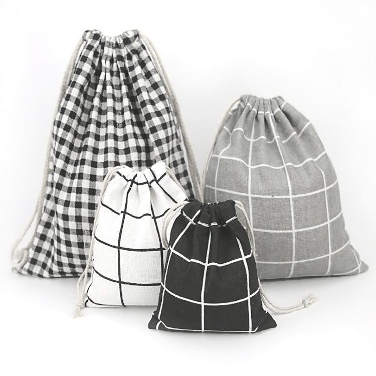 White canvas dust gift drawstring bags Brand Cheap Plain Calico Cotton Drawstring Bag with different sizes