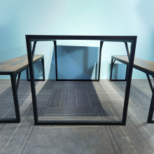 Convenient Wooden 3-Piece Bench Table Furniture Kitchen Set