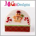 Genussvolle Weihnachten Ingwer Brot Keramik Serviette Halter Dekoration