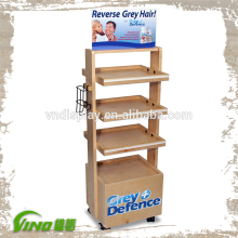 Wood Flooring Display Rack , Promotion Stand , Wood Food Display Rack , floor standing beverage display rack