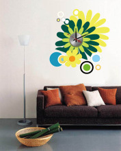 Flower Sticker Wall Clock Sticker Beautiful Home Decor Wall Clock