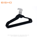 Black Space-saving Velvet Coat Hanger With Tie Hook