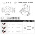 Einstellbarer kommerzieller Spotlight -Gerät eingebrauchtes Downlight