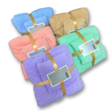 Premium Luxury Bath Towel Set in Coral Fleece: A Complete Towel Set with Box Included for Your Bathroom