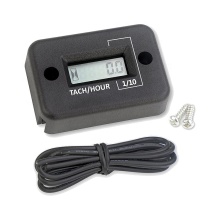 Waterproof Gas Engine Hour Meter LCD RPM Tachometer Timer
