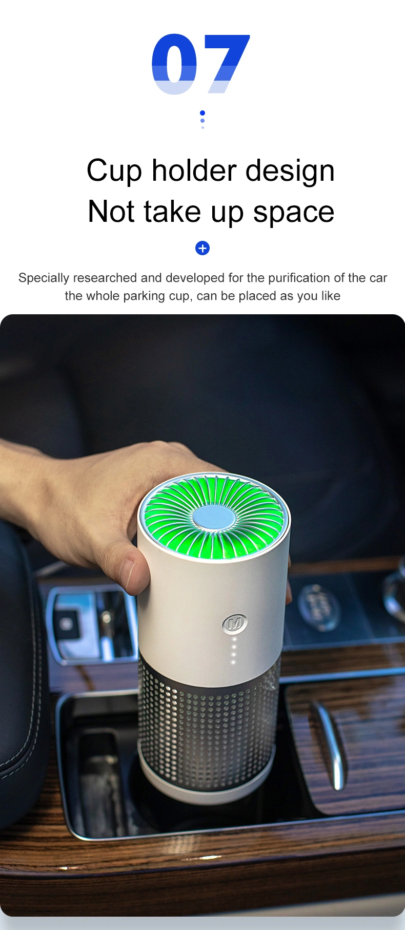 Portable Air Cleaner Intelligent Silent Ionic Air Purifier for Car