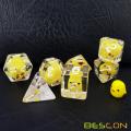 SETCON DE DICES RPG POULEUR JAUNE BESCON DE 7, NOUVELLON PULLET POLYEDRAL GAY DICE SET