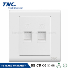 New White Frameless double telephone Wall Socket [Q3802-4TU]