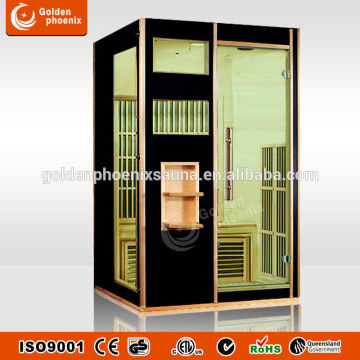 2 Person Infrarod SaunaKabine Sauna Equipment With Black OSB Board E3