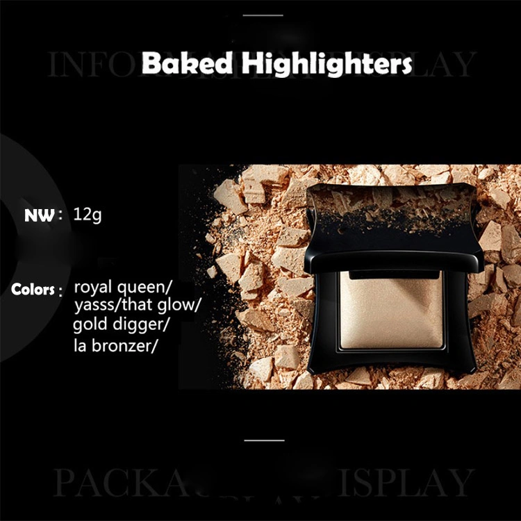 Private Label Single Gillter Face Highlighter Makeup Super High Pigment Baked Highlighter