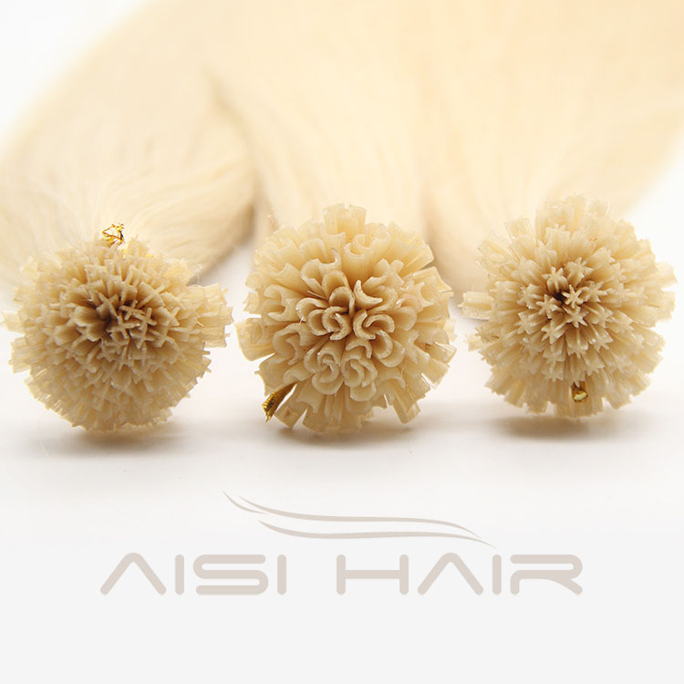 Aisi Hair Grade 9a Indian Keratin Capsules Human  Hair Nail U Tip Machine Made Pre Bonded Hair Extension