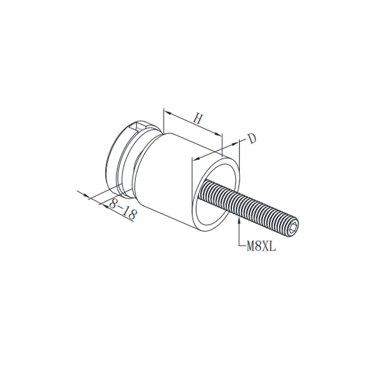 Custom Wall Mount Glass Standoff Bolts Connector for Outdoor Glass Railing