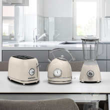 Retro Stainless Steel Electric Kettle and Toaster Set